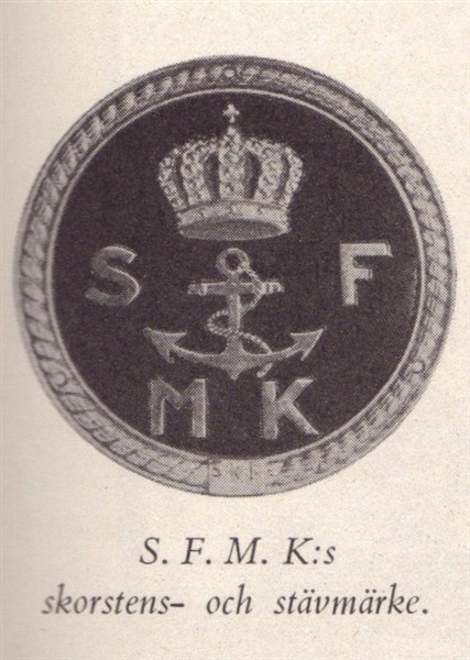 SFMK emblem för skorsten och stäv på fartyg.