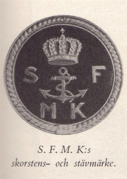 SFMK emblem för skorsten och stäv på fartyg. SFMK emblem för skorsten och stäv på fartyg.